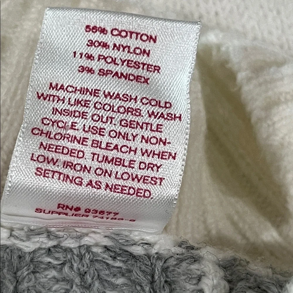 NORT POLE Cream Nordic Yoke Sweater with Gray & Tan Diamond Pattern WOMEN SZ XL
